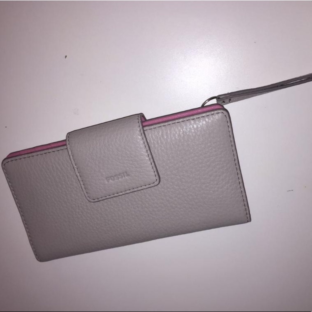 grey fossil wallet brand new